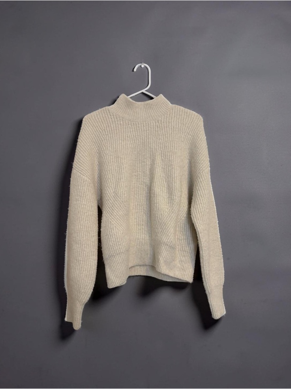 White Fuzzy Turtleneck Sweater | Soft Plush Knit | Cozy Winter Essential
